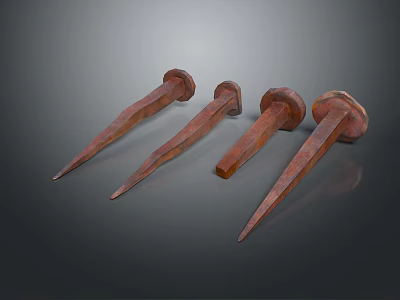 Industrial LOFT nail steel nail round nail straight nail pattern nail 3d model