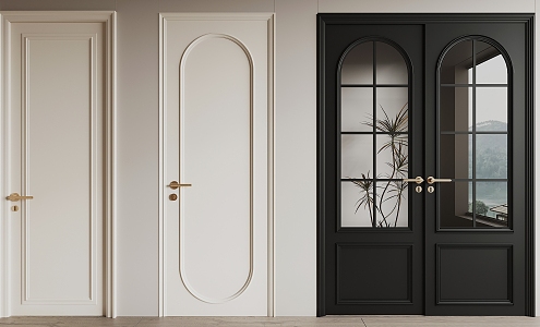 French Single Door 3d model