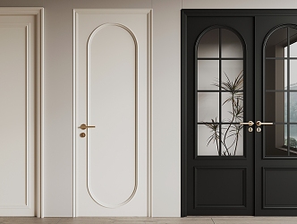 French Single Door 3d model