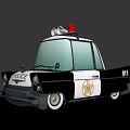 Cartoon Police Car 3d model