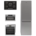 Modern Kitchen Appliances Collection Including Gas Stove Microwave Oven Electric Oven And Refrigerator