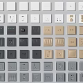 Various Design Switch Panels In Different Colors And Styles For Home Decoration 3d model
