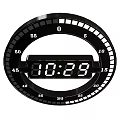 Digital Round Wall Clock with Black Frame and Numbered Minute Markings for Time 3d model