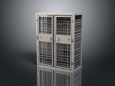 Sturdy Metal Server Rack Cabinet With Double Mesh Doors For Computer Equipment Storage 3d model
