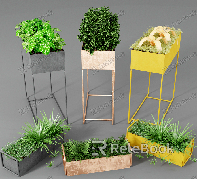 Modern potted potted combination model