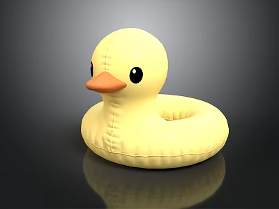 Soft Textured Yellow Inflatable Rubber Duck Bath Toy For Kids Daily Household Use 3d model