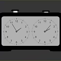 Modern Black Alarm Clock With Dual White Dials And Sleek Design