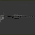 Futuristic SciFi Spaceship Design With Long Pointed Hull And Detailed Structure