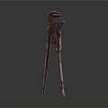 Rustic Metal Pipe Wrench Hardware Tool Isolated on Dark Background 3d model