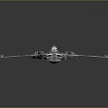Futuristic Sci Fi Warship Featuring Silver Exterior And Advanced Structure