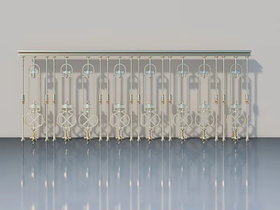 Elegant Modern Swing Door With Decorative Metal Frame And Glass Panels 3d model