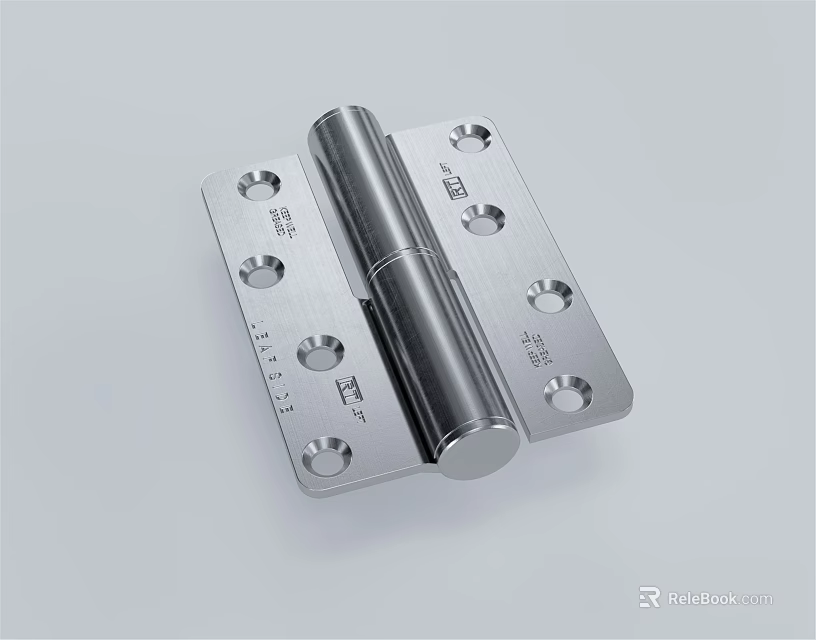 Stainless Steel Door Hinge With Smooth Surface And Multiple Mounting Holes 3d model 