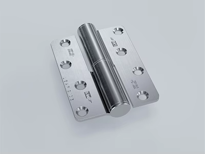 Stainless Steel Door Hinge With Smooth Surface And Multiple Mounting Holes 3d model