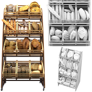 Modern Shelf Bread Shelf 3d model