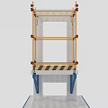 Industrial Construction Scaffolding Platform With Metal Frame Stable Base And Safety Stripes