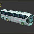 White Intercity Coach Bus With Large Windows Roof Vents And Side Mirrors