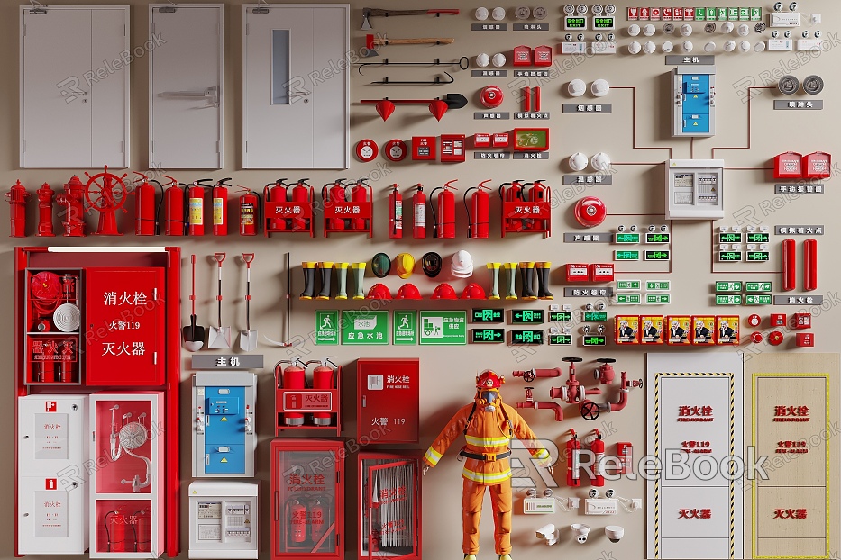 Modern fire hydrant fire fighting equipment fire hydrant fire extinguisher fire safety safety facilities model