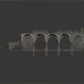 Ancient Traditional Stone Bridge Structure With Arch Design Stone Steps And Railing 3d model