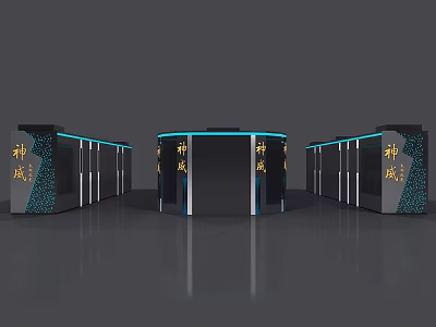 Modern High Performance Computer Server Cluster With Sleek Design Racks And Advanced Features 3d model