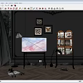Living Room Interior Design With TV On Stand Decorative Wall Art And Herringbone Wooden Floor