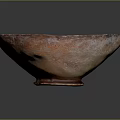 Orange Red Ceramic Decorative Bowl With Intricate Spiral And Geometric Patterns