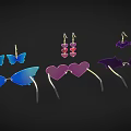 Trendy Jewelry Earrings With Butterfly Heart Bat Shapes In Colorful Design For Women