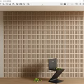 Modern background wall grid modeling wall partition 3d model