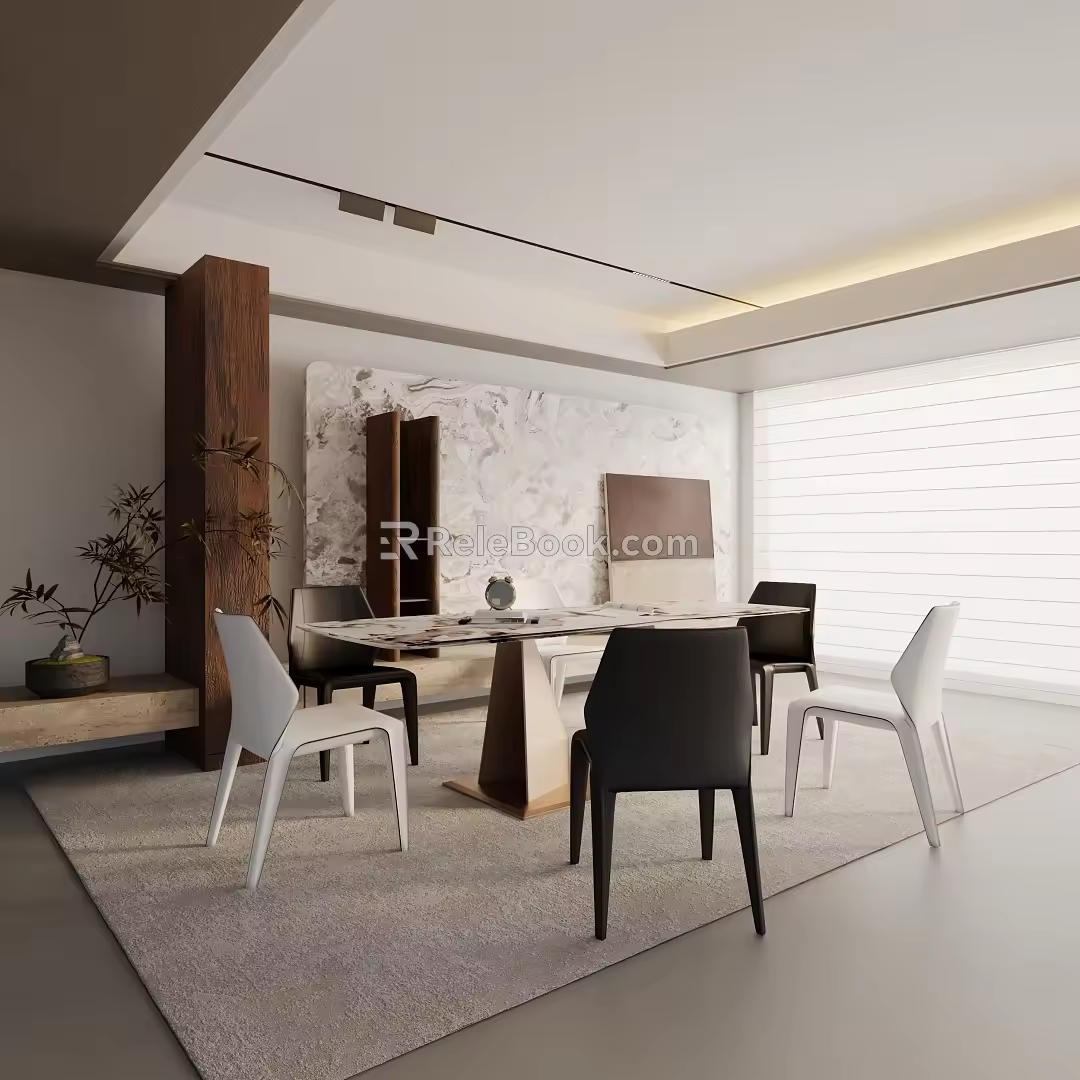 Modern table combination 3d model