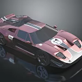 Pink Sports Car With Black White Stripes Sleek Racing Design Shiny Wheels And Number 10