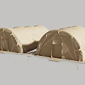 Public Facility Temporary Beige Tents With Sturdy Structure For Outdoor Use 3d model