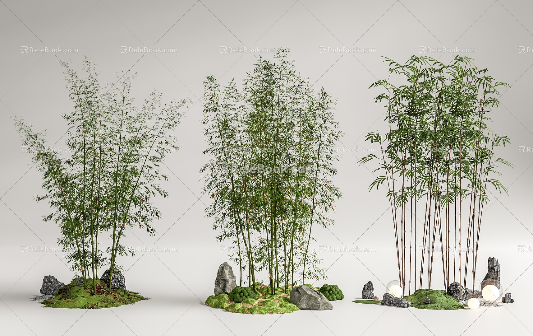 Modern Bamboo Landscape Bamboo Luohan Bamboo Xiangfei Bamboo Courtyard Bamboo Moss Terrain 3d model