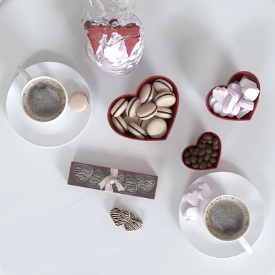 Modern Food Coffee Chocolate Macarons 3d model