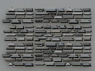 Various Architectural Components Including Roof Elements Decorative Parts And Design Details 3d model