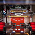 Modern Billiard Room With Green Felt Tables Red Chairs And Stylish Lighting