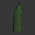 Green Houndstooth Single Breasted Long Coat with Classic Collar and Wool Blend Fabric