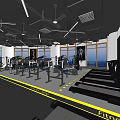 Spacious Gym Interior With Treadmills Dumbbell Racks And Fitness Equipment Large Windows And Modern Setup