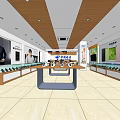 Digital Store Interior Featuring Smartphone Tablet Displays And Glass Showcases 3d model