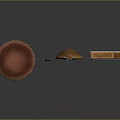 Traditional Wooden Musical Instruments With Carved Design And Red Drum Head On Black Background