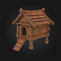 Rustic Traditional Wooden House With Tiled Roof Wooden Stairs And Door Design
