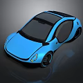 Futuristic Blue Concept Car With Sleek Design Black Roof And Large Windows