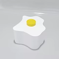 White Display Shelves With Egg Shaped Decorative Items On White Background 3d model