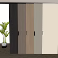 Modern Sliding Doors with Multiple Color Finishes in Indoor Space with Wooden Floor