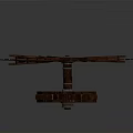 Traditional Windmill Architectural Structure With Wooden Blades And Central Axis