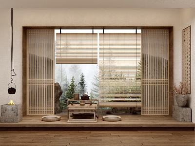 New Chinese-style roller blinds venetian blinds roller blinds 3d model