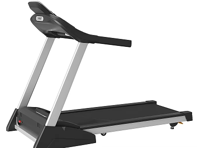 Modern Home Treadmill Fitness Equipment With Black Silver Frame And Digital Display Panel 3d model