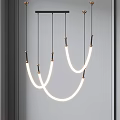 Modern Curved LED Chandelier Design For Contemporary Room Interior Space