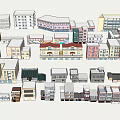 Diverse Colorful Urban Building Collection With Various Architectural Styles And Designs