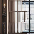 Elegant Modern Sales Office Interior With Crystal Chandelier Large Windows And Stylish Furniture