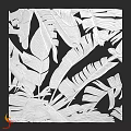 Leaf Components With Black And White Pattern Design For Decorative Art