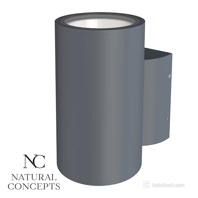 Modern Cylindrical Gray Metal Outdoor Light For Garden Pathway Waterproof Design 3d model 